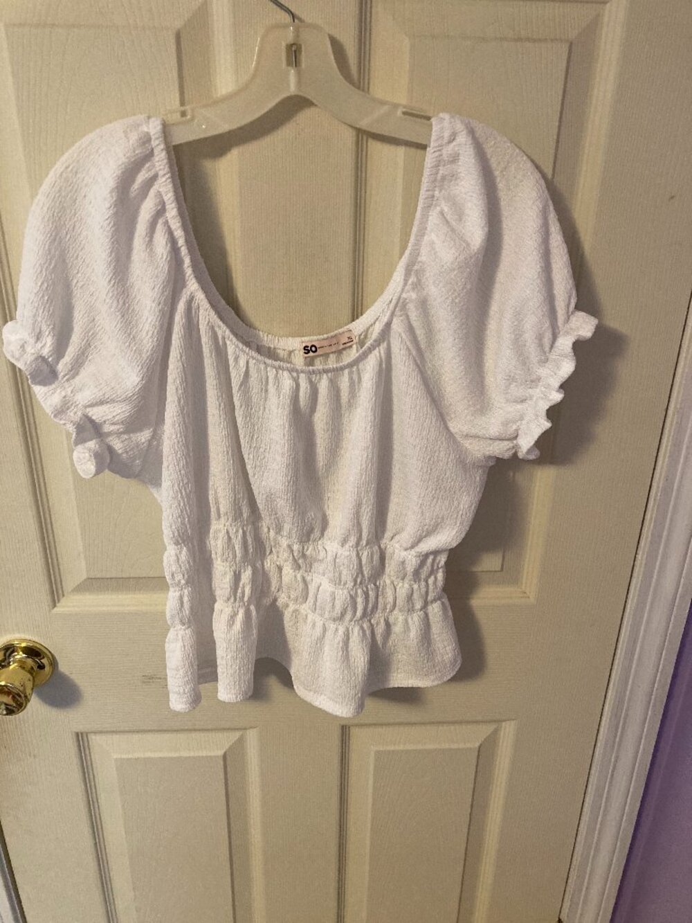 SO Juniors White Blouse Top Size XL